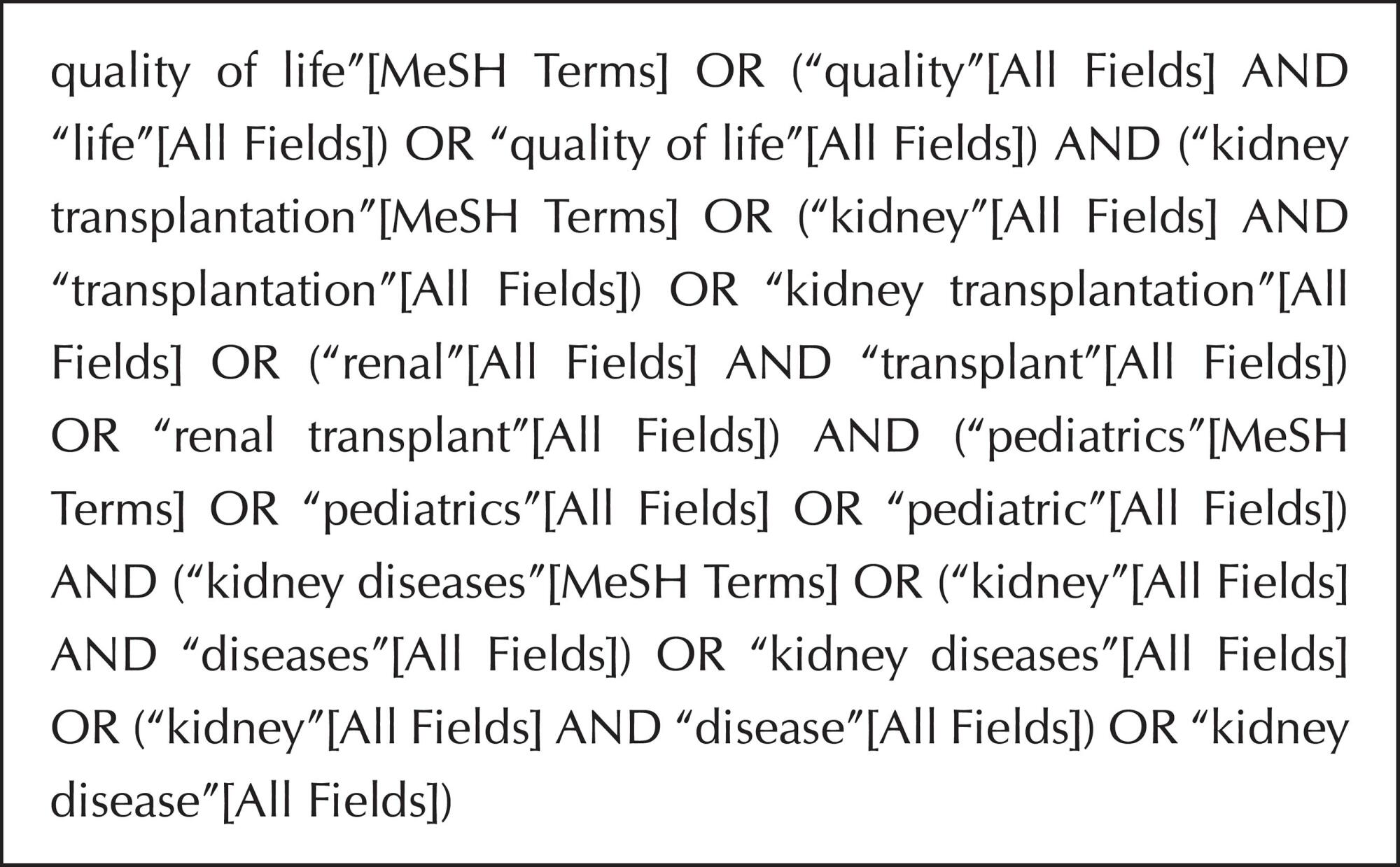 Qualidade de vida em crianças transplantadas renais: Revisão sistemática