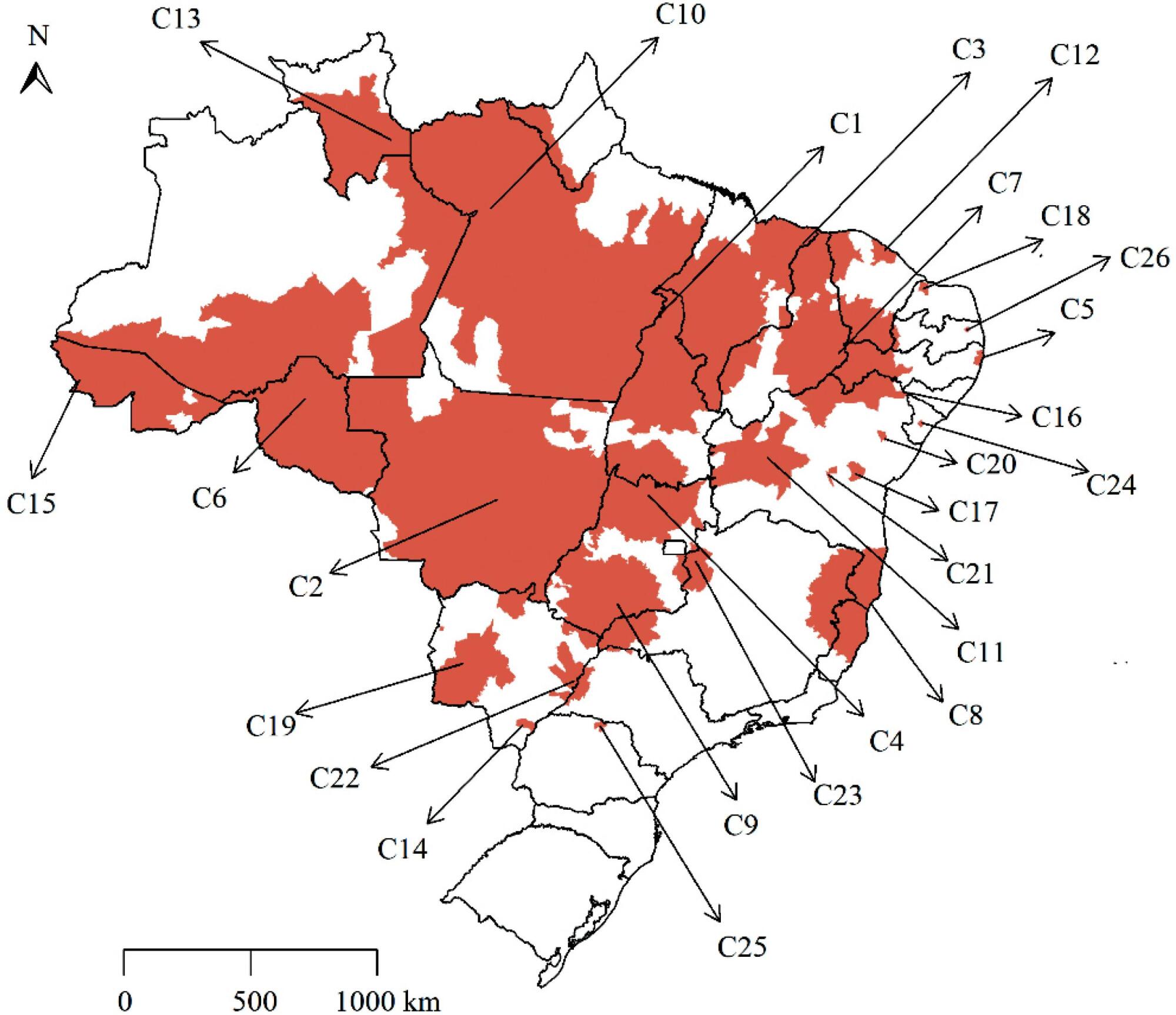 Áreas de alto risco de hanseníase no Brasil, período 2001-2015