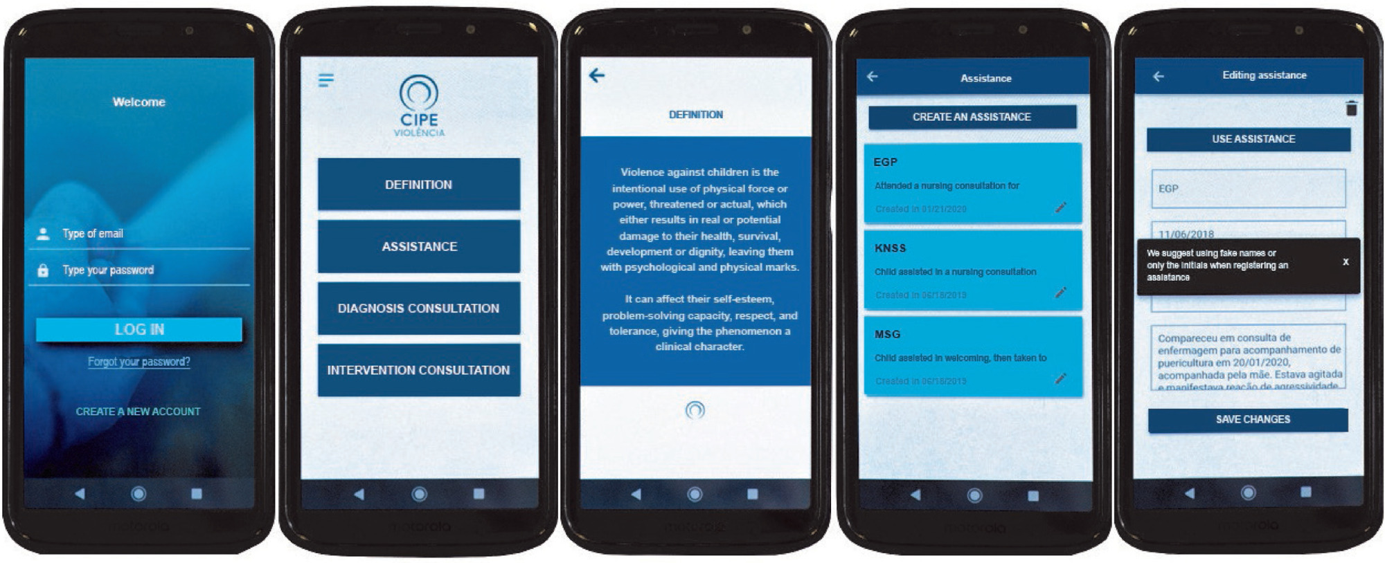 Mobile application of the Terminology Subset for Coping with Domestic Violence Against Children